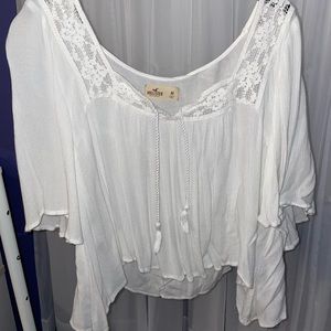 White sheer boho top
